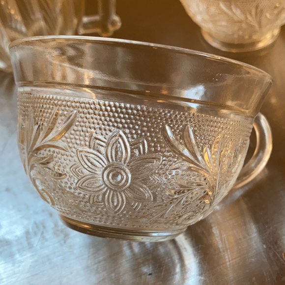 Six Vintage Clear Pressed Glass Punch Cups - Picture 2 of 7